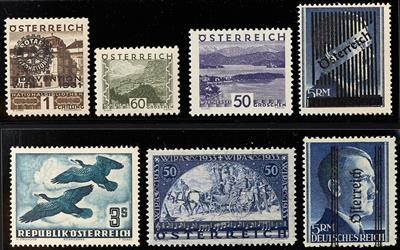 ** - Sammlung Österreich 1. und 2. Republik mit fast allen besseren Ausgaben, - Briefmarken
