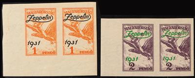 ** - Ungarn Nr. 478U/47U (Zeppelin 1931) im waagrechten Paar, - Briefmarken