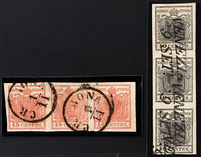 gestempelt/Briefstück - Kleine Partie Lombardei-Venetien, - Stamps