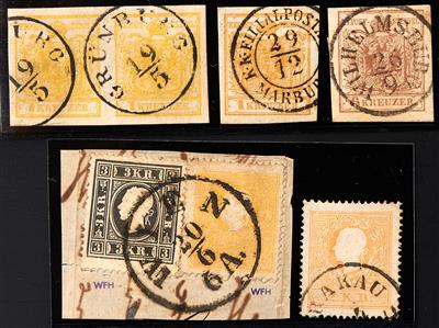 gestempelt/Briefstück - Partie Österr. Monarchie 1850/1883, - Briefmarken