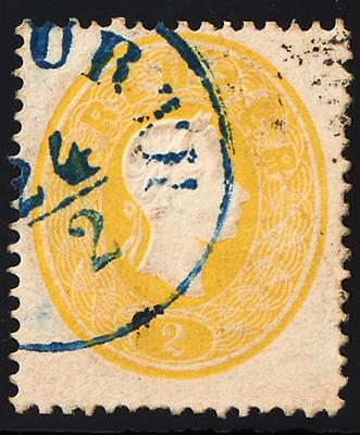 gestempelt/Briefstück/Poststück - Attraktive Spezialpartie 1860/61 mit Rotoder Blaustempeln, - Briefmarken