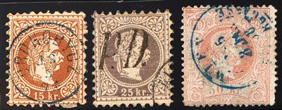 gestempelt - Farbenspiel Österr. 1867 grober Bart, - Briefmarken