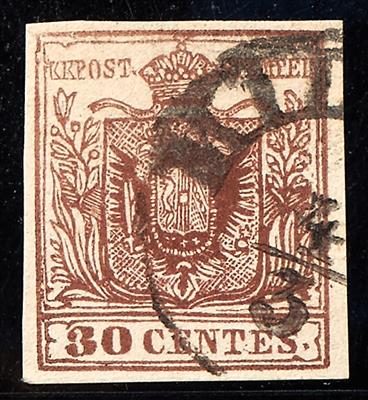 gestempelt - Lombardei - "Mailänder-Postfälschungen" der 30 Cent in Type IIallseits vollrandig, - Briefmarken