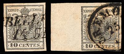 gestempelt - Lombardei-Venetien Nr. 2 H Ib grau, Erstdruck - Stamps