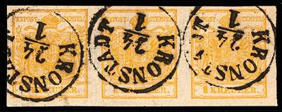 gestempelt - Österr. Nr. 1 H III kadmiumgelb, - Briefmarken