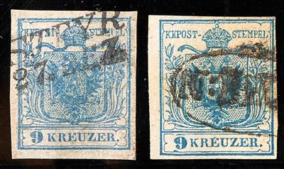 gestempelt Österr. Nr. 5 H Type I - Abstand zwischen "9 u. K" - 0,9 mm, - Stamps