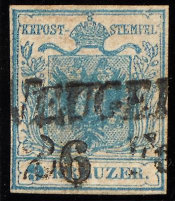 gestempelt - Österr. Nr. 5 H Type I - weiter Abstand "1,2 mm" (zwischen 9 u. K) engvollrandig, - Francobolli