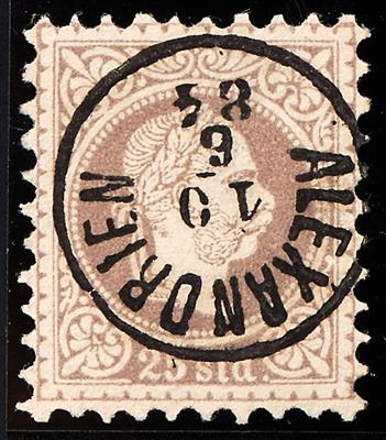 gestempelt - Österr. Post in der Levante Nr. 6 II graulila mit zentriertem Stempel ALEXANDRIEN 10/6/84, - Briefmarken
