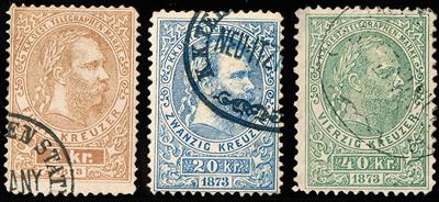 gestempelt - Österr. Telegraphenm. Nr.3 mit Gutachten Dr. Ferchenbauer "schwarzblau besonders frisches Prachtstück, - Stamps