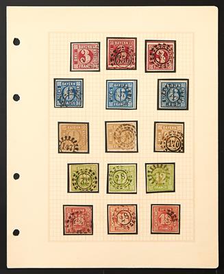 gestempelt - Sammlung Bayern ca. 1850/1874, - Briefmarken