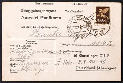 Poststück - Albanien, Kriegsgefangenen- Antwort - Postkarte aus PEC - Briefmarken