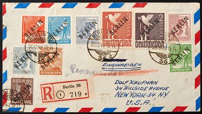 Poststück - Berlin Nr. 1/20 auf 2 rekommandierten Flugpostkuverts von Berlin 36 nach New York, - Stamps