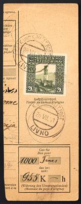 Poststück - Bosnien-Herzegowian 1911 - AuslandspostanweisungsAbschnitt - Briefmarken