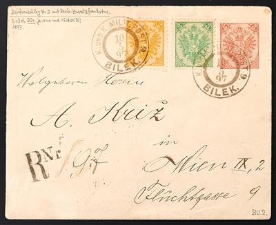 Poststück - Bosnien-Herzegowina 1897 - Reko-Ganzsachen-Umschlag - Briefmarken