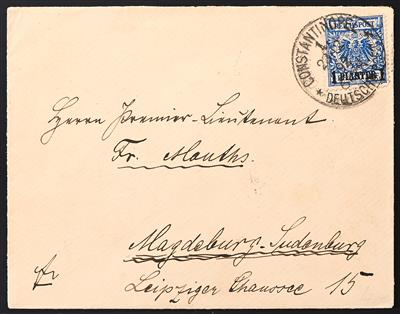 Poststück - D. Post in der Türkei Nr. 8 ba (seltene Farbe) - Briefmarken