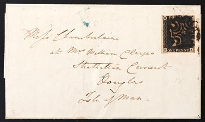 Poststück - Großbrit. Nr. 1 (Penny Black), - Stamps