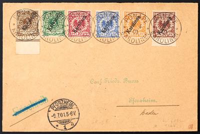 Poststück - Karolinen Nr. 1 II/6 II auf phil. Brief m. Stpln. PONAPE 26/4/01 KAROLINEN nahc Pfortzheim (m. Ankunftsspl.), - Briefmarken