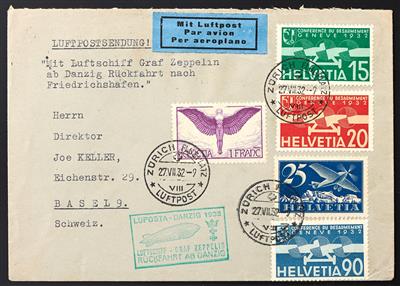 Poststück - Kl. Partie Zeppelinpost Schweiz, - Francobolli