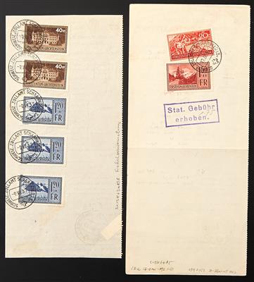 Poststück - Liechtenstein 1937 - 2 Abrisse - Francobolli