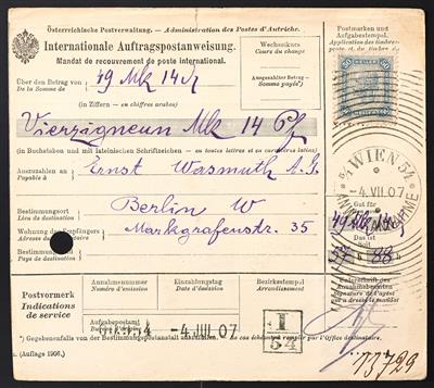 Poststück - Österr. 1907 seltene Internationale - Francobolli