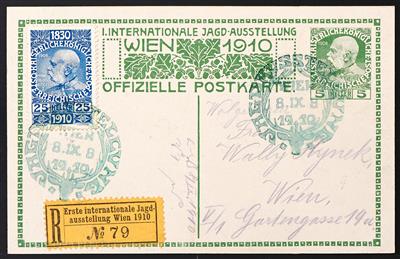 Poststück - Österr. - Abstempelungen Wien ERSTE INTERNATIONALE JAGDAUSSTELLUNG/WIEN 1910, - Známky