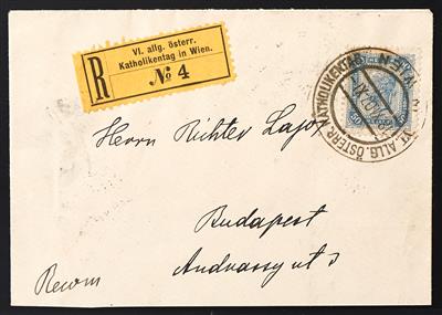 Poststück - Österr. - Abstempelungen WIEN IV. ALLG. ÖSTERR. KATHOLIKENTAG/IN WIEN, - Briefmarken