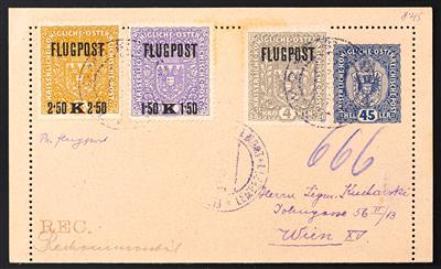 Poststück - Österr. Flugpost 1918 - Nr. 225 y/27 y - Známky