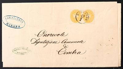Poststück - Österr. Nr. 30 a im PAAR auf Drucksache von ROVEREDO nach Cembra, - Stamps