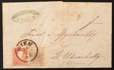 Poststück - Österr. Nr. 4 M III + 13 I - Stamps