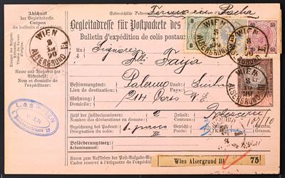Poststück - Österr. Nr. 47 + 52 + 60 sowie Nr. 45 + 47 + 60 jeweils als Mischfrankatur - Briefmarken