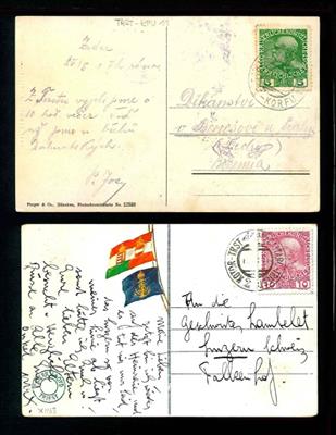 Poststück - Österr. Schiffspost 1910/ 1914 - 7 Karten und 1 Brief, - Francobolli