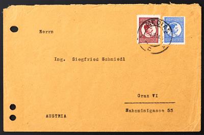 Poststück - Originalschriftverkehr des Raketenpostpioniers Friedrich Schmiedl ab den 1930ern mit: Prof. Hermann OBERTH, - Známky