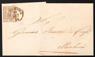 Poststück - Parma Nr. 10 (25 C. braun), - Stamps