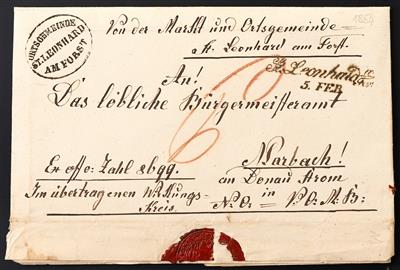 Poststück - Partie Österr. meist Ex-offo-Briefe aus ca. 1850/1900, - Briefmarken