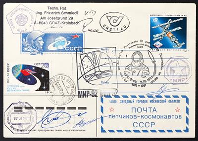 Poststück - Raumstation   MIR, - Stamps