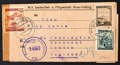 Poststück - Reichh. u. interssante Spezialsammlung Österr. 1945 -"Landschftausg." 3 g bis 90 g - auf div. Postbelegen, - Briefmarken