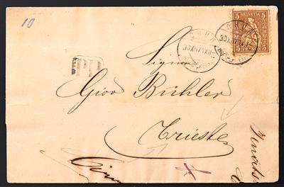 Poststück - Schweiz 1854/1885 - 4 Briefe, - Známky