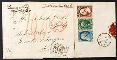 Poststück - USA 1857 - Transatlantik - Briefmarken