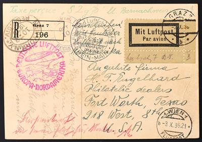 Poststück - Zeppelinpost, 10. Nordamerikafahrt, REKOMMANDIERTE - Briefmarken