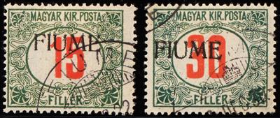 Europa Fiume gestempelt - Portomarken: 1915/16 Satz mit roter Ziffer im Buchdruck komplett, - Briefmarken