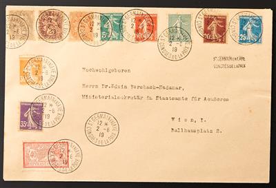 Poststück - Frankreich 1919 - diverse - Známky
