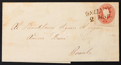 Poststück - Venetien Ausgabe 1861 Ganzsachenausschnitt 5 Soldi rot, - Briefmarken