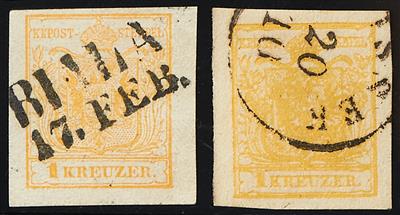 Ausgabe 1850 Briefstück/gestempelt - 1 Kreuzer gelb, - Stamps