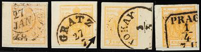 Ausgabe 1850 gestempelt - 1 Kreuzer gelb, - Stamps