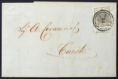 Ausgabe 1850 gestempelt - 5 seltene Briefe, - Francobolli
