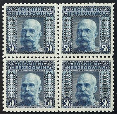 Bosnien ** - 1906 Freimarken im Viererblock komplett, - Stamps