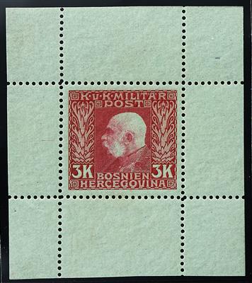 Bosnien **/* - 1912 Freimarke 3 Kronen karmin auf grün im Kleinbogen, - Stamps