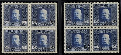 Bosnien ** - 1912 Freimarken im Viererblock komplett, - Briefmarken