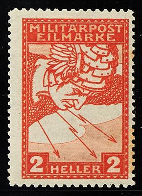 Bosnien ** - 1916 Eilmarke 2 Heller rotorange in Mischzähnung L 11 1/2 : 12 1/2 , - Francobolli