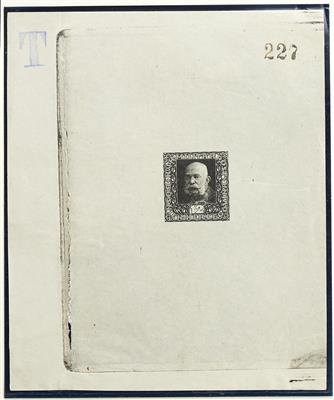Bosnien (*) - 1916 Probe 12 Kronen schwarzgrau ungezähnt im Kleinbogen-Format, - Stamps